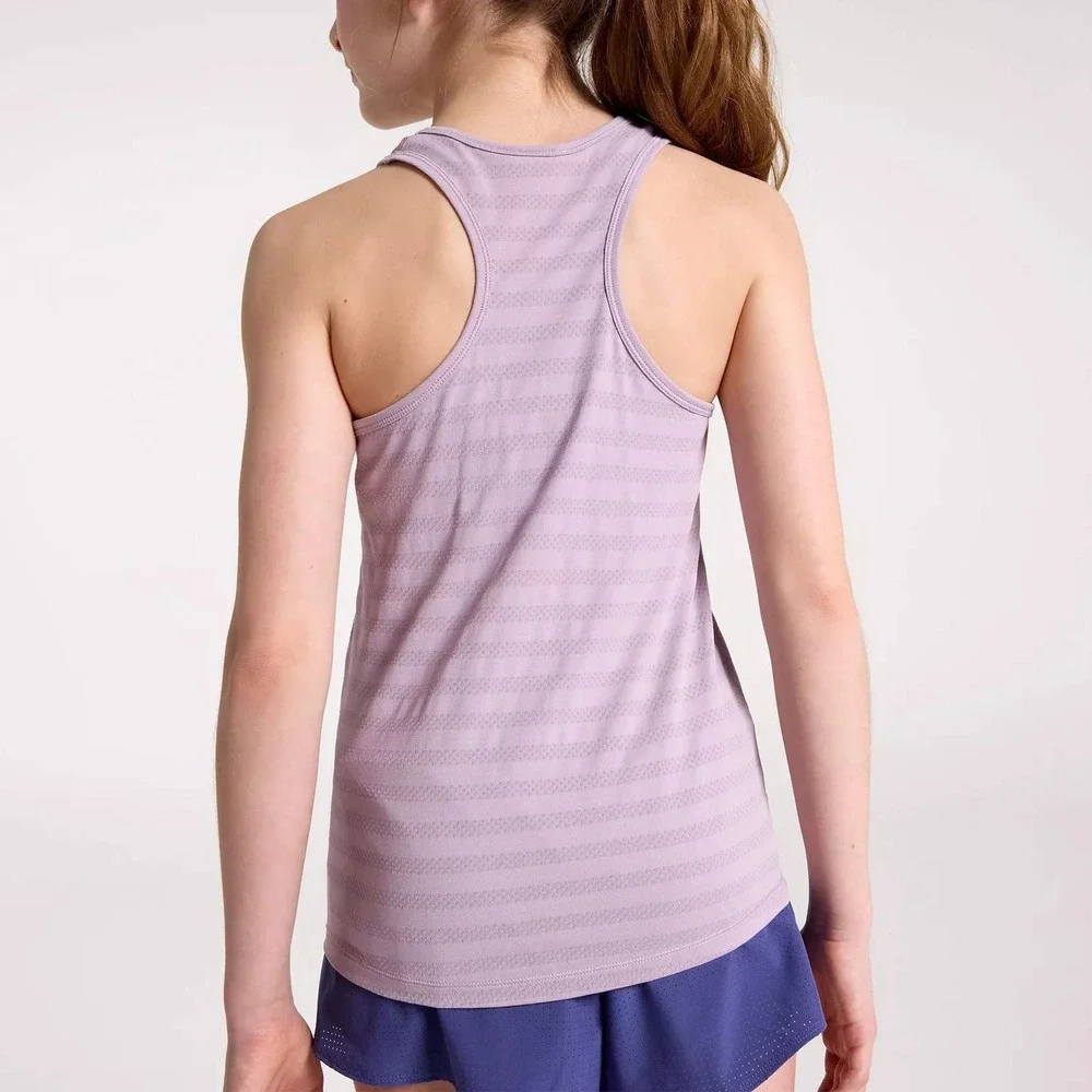 DSG Seamless‎ Mesh Tank Top Lavender Purple Striped Racerback Size XL/ #26481
